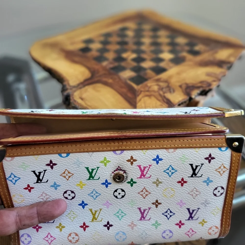 Louis Vuitton Monogram Takashi Murakami White Multicolor International Wallet